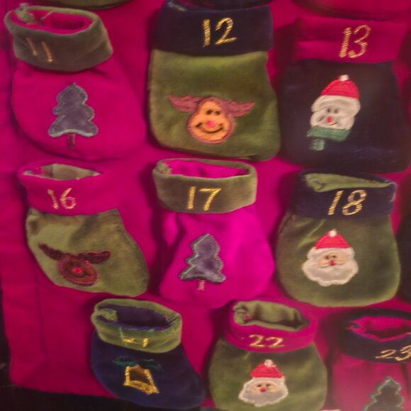 Velvet Christmas Countdown Advent Calender (add your own treats) - Picture 9 of 11